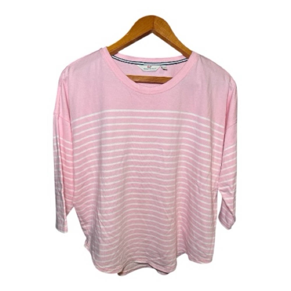 Vineyard Vines Pink and White Striped Long Sleeve Tee